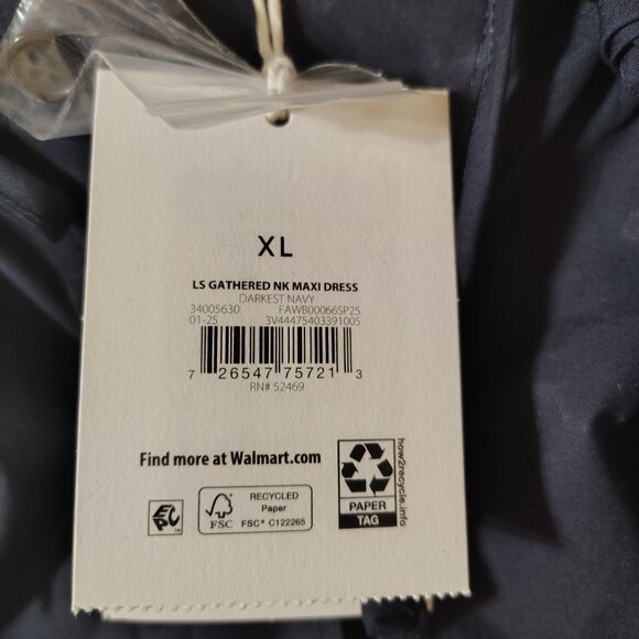 Free Assembly gathered neck cotton maxi dress with long sleeves - Picture 9 of 13